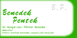 benedek pentek business card
